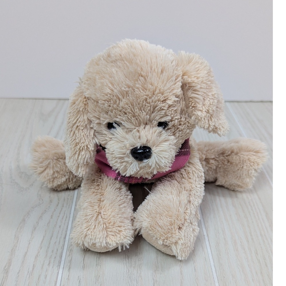 Dressbarn Plush Puppy Dog Tan Pink Bandana 2010 Yellow Lab Retriever Cancer Logo
